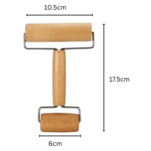 Dual-ended pottery clay roller with 6cm and 10.5cm ends for texture and pattern work