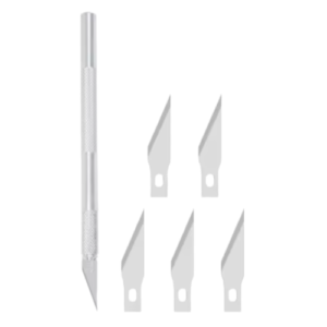Pottery precision craft knife with slim handle and replaceable blades for fine clay work
