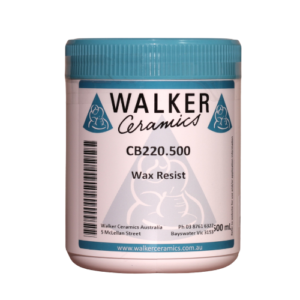 Walker’s Ceramics Wax Resist emulsion for masking areas on pottery.