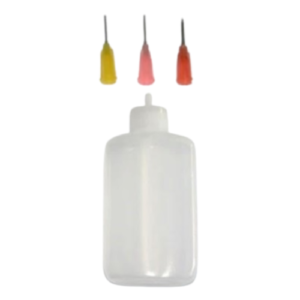 slip trailing kit with soft plastic bottle and three nibs of varying sizes